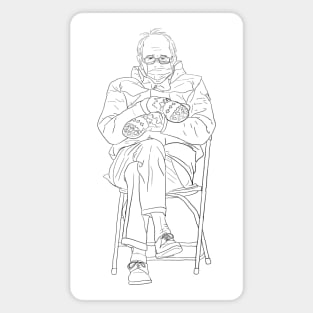 Bernie Sanders Line Art Magnet